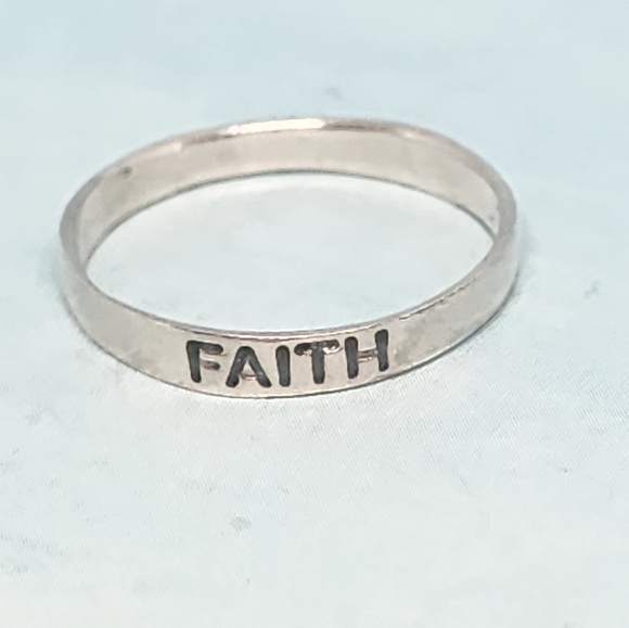 Vintage Jewelry - Sterling Faith Stacker Ring